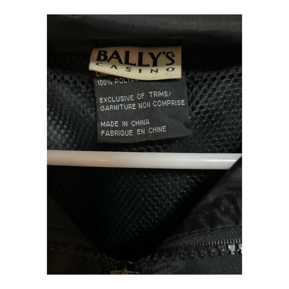 Bally’s Casino Windbreaker Jacket Black Red Trim Full Zip Men’s XL Early 2000s V - Picture 5 of 6